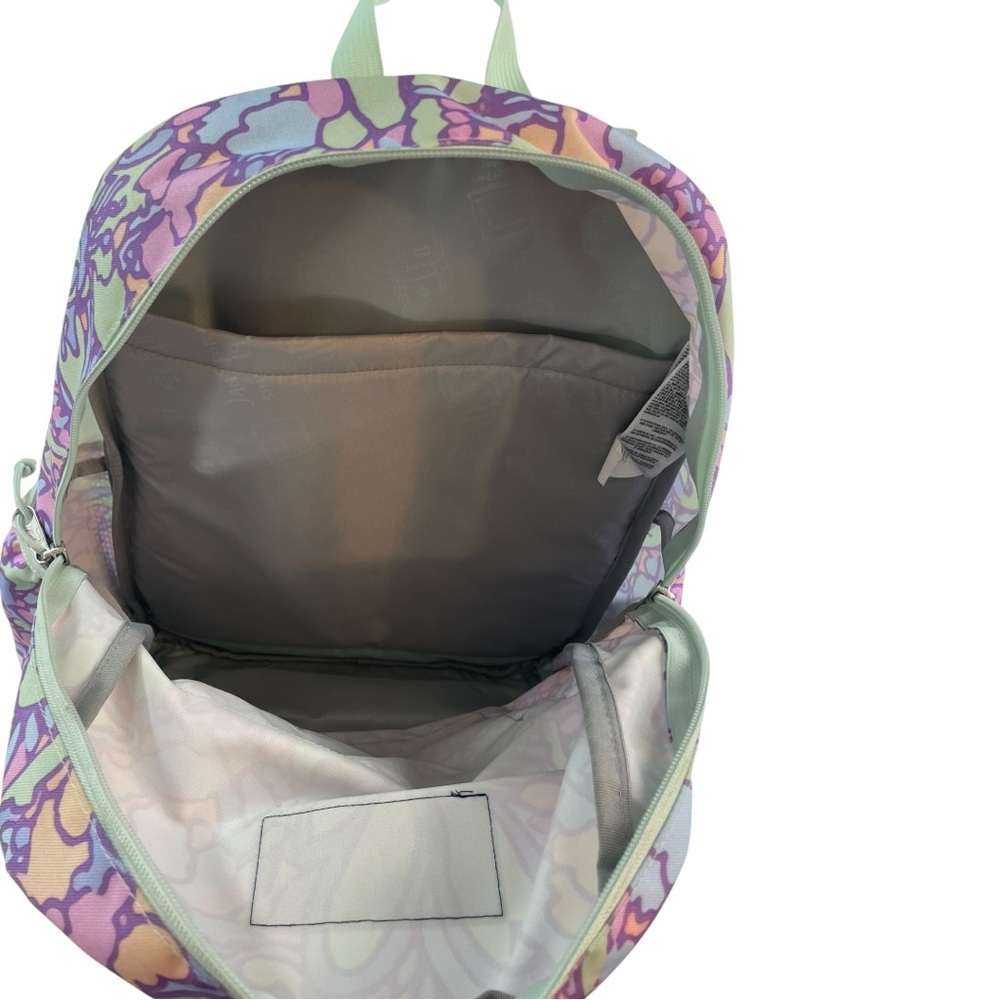 JanSport Cross Town Plus Laptop Backpack Fluid Floral Pastel Lilac IMPERFECTION - Picture 3 of 7